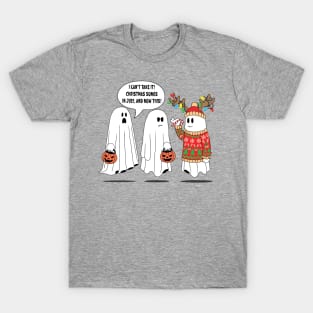 Christmas Ghost, Ugly Sweater Ghost Sticker T-Shirt